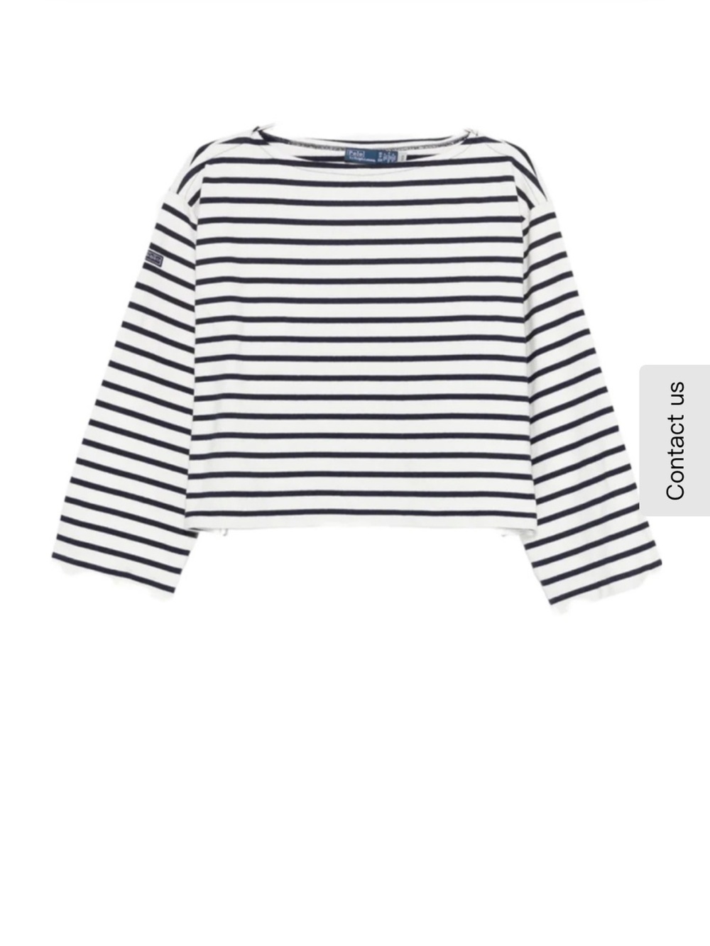 Ralph Lauren NWOT Striped Long-Sleeve Boatneck Top - White & Navy